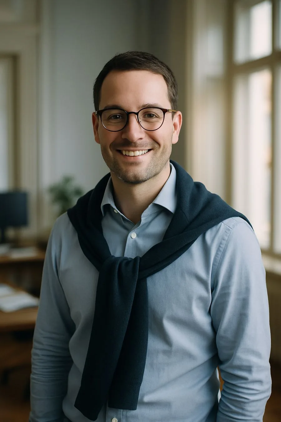 Porträt von Jonas Reiter mit Brille