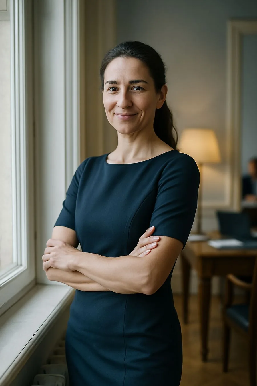 Porträt von Selin Yılmaz am Fenster