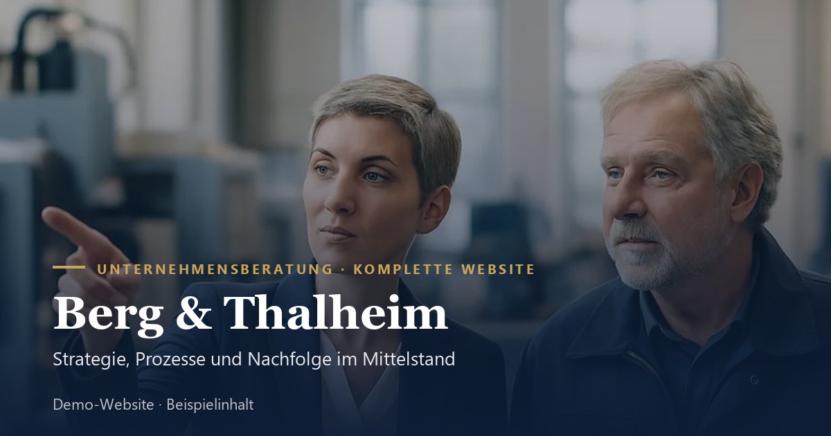 Ausschnitt aus der Beispiel-Website einer Unternehmensberatung