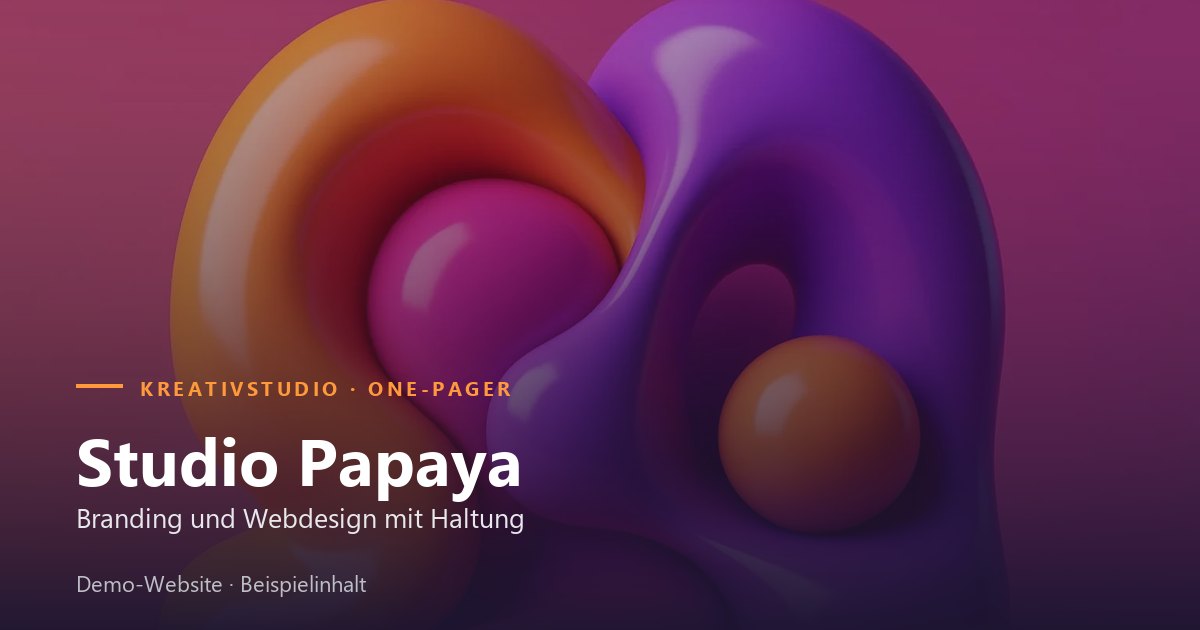 Vorschau der Beispiel-Website Studio Papaya