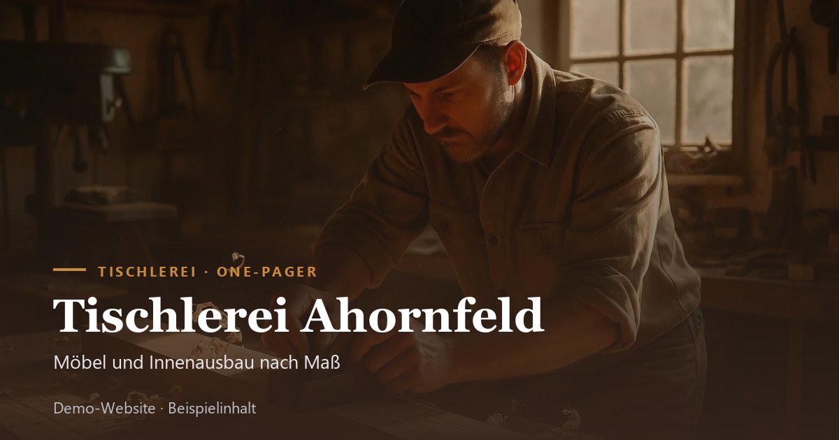 Vorschau der Beispiel-Website Tischlerei Ahornfeld